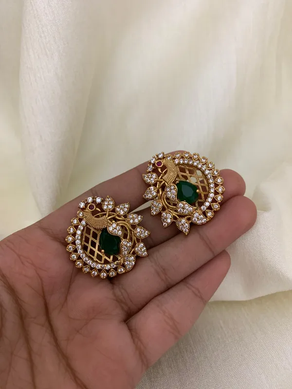 Peacock_Antique_Stud_Earrings