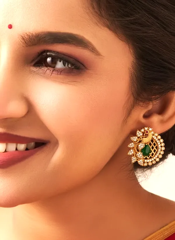 Peacock_Antique_Stud_Earrings