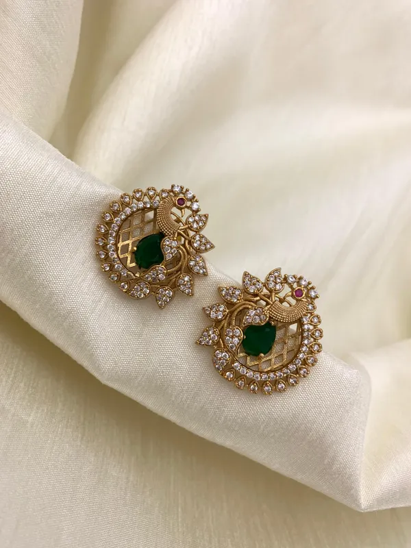Peacock_Antique_Stud_Earrings