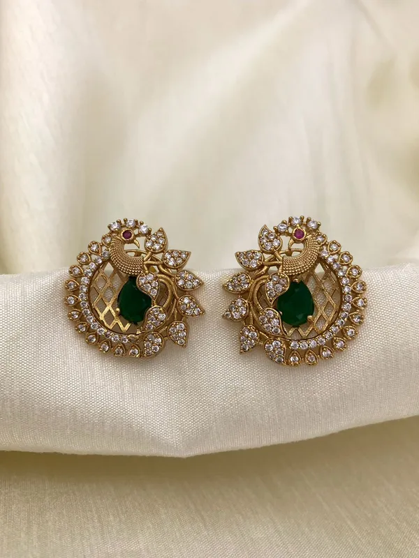 Peacock_Antique_Stud_Earrings