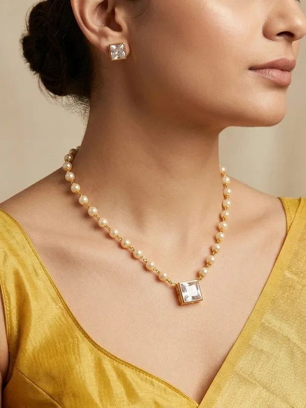 Latest_Single_stone_Ad_pendant_with_single_line_Pearl_Mala_set