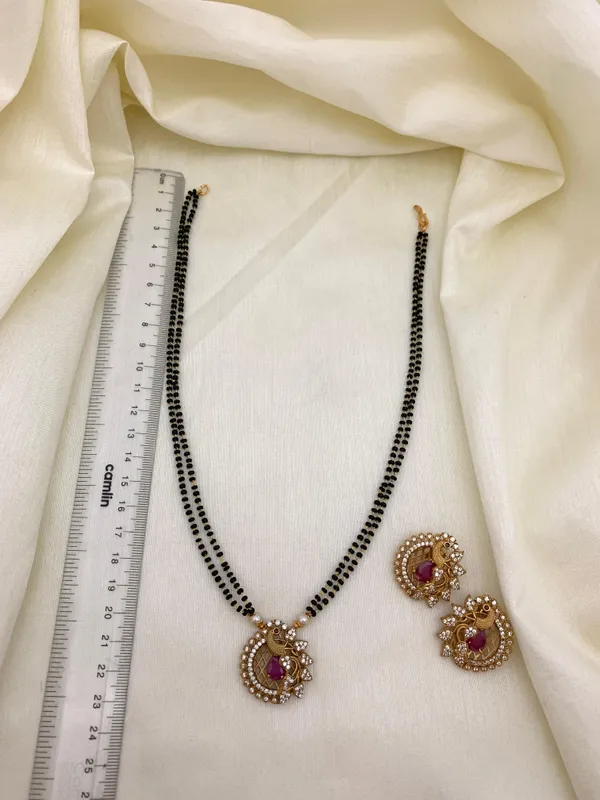 Ethnic_Peacock_design_Mangalsutra_with_Matching_Earring