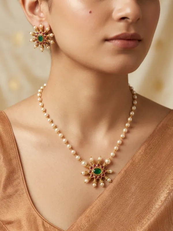 Shriya_Kemp_Pendant_Mala_set