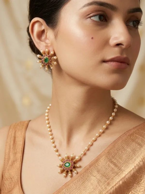 Shriya_Kemp_Pendant_Mala_set