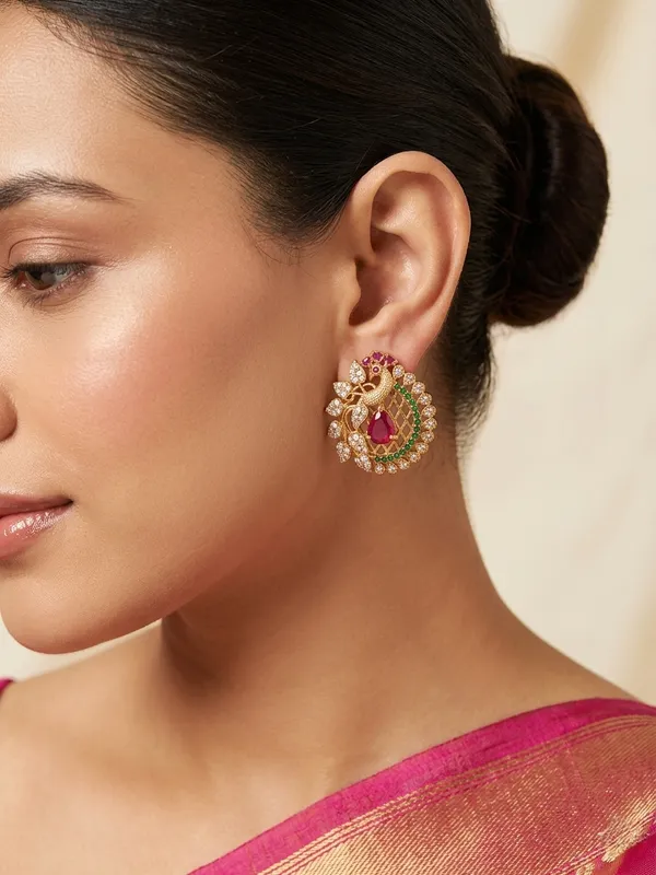 Peacock_Antique_Stud_Earrings