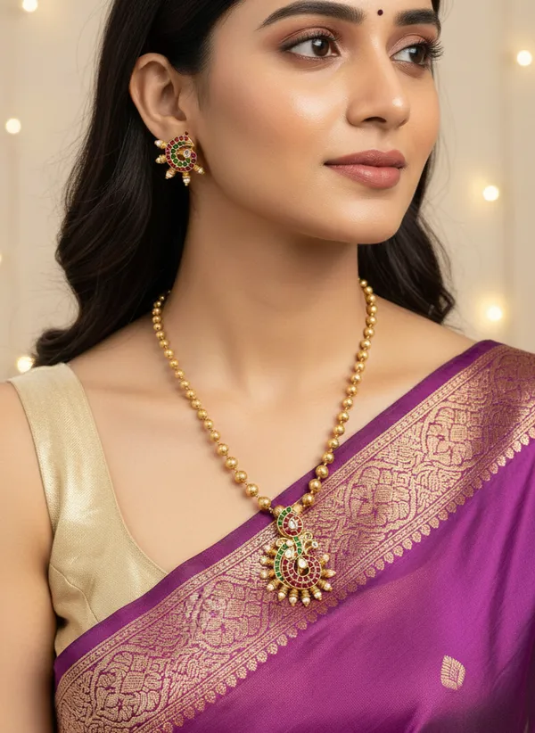 MAHAAN_KEMPU_BALL_CHAIN_PENDENT_SET