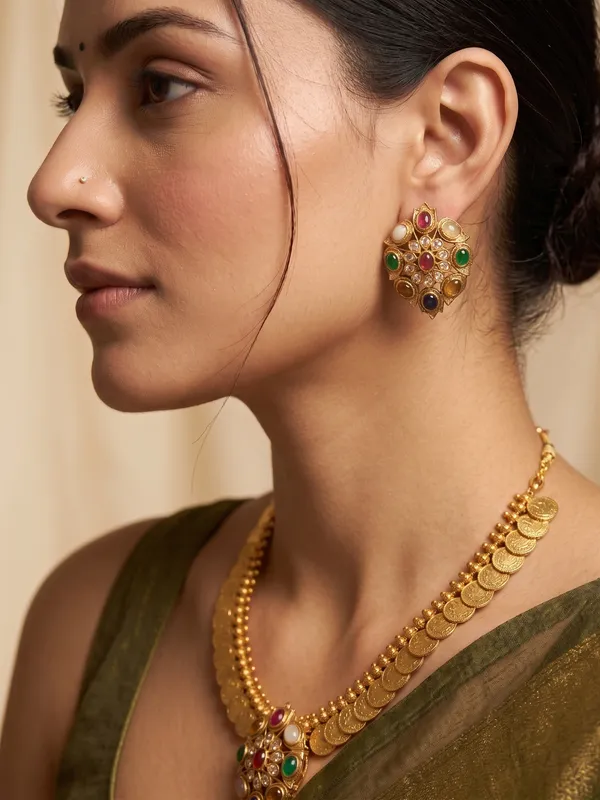Adorable_Navratan_pendant_with_Microgold_polish_Necklace_set