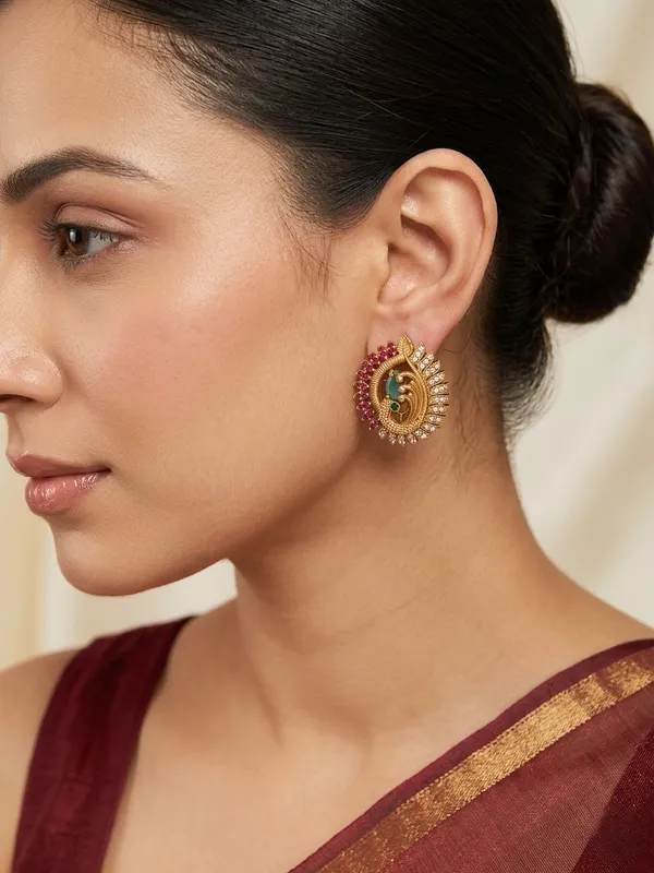 Peacock_Antique_Stud_Earrings