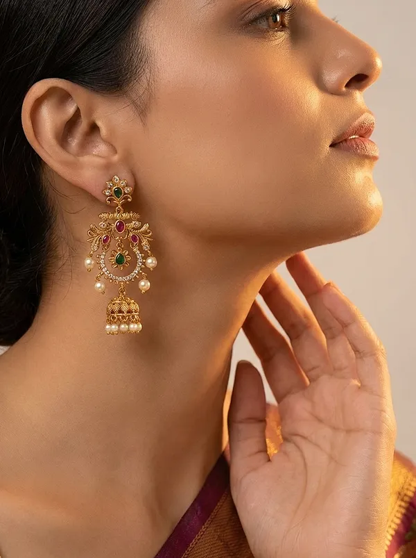 Mayura_Classic_Antique_Jhumka_Earrings
