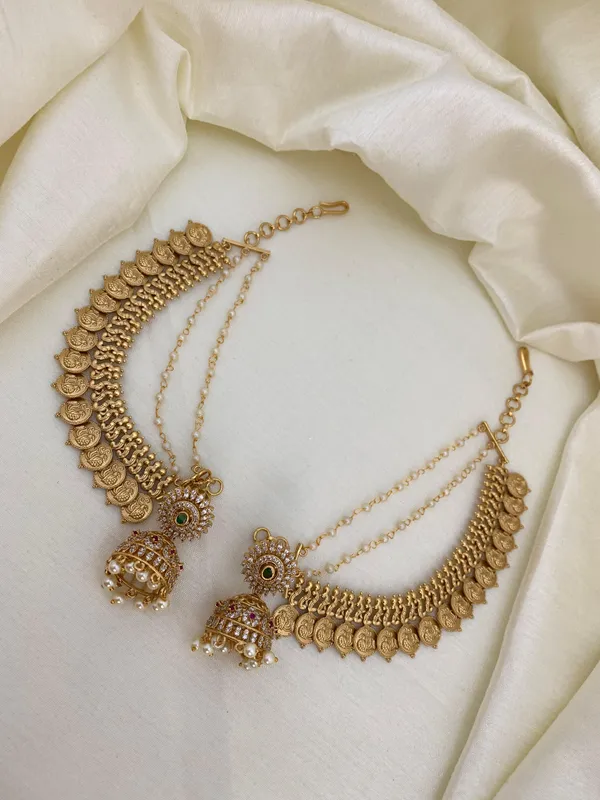Peacock_design_matte_finish_Coin_Mattel_with_Jhumka