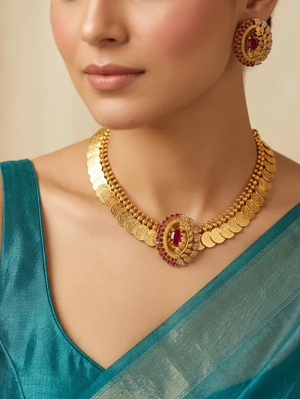 Floral_Design_Coin_Necklace_Set
