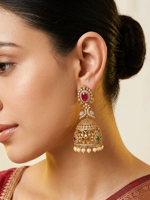 Antique_peacock_design_matte_finish_Jhumka