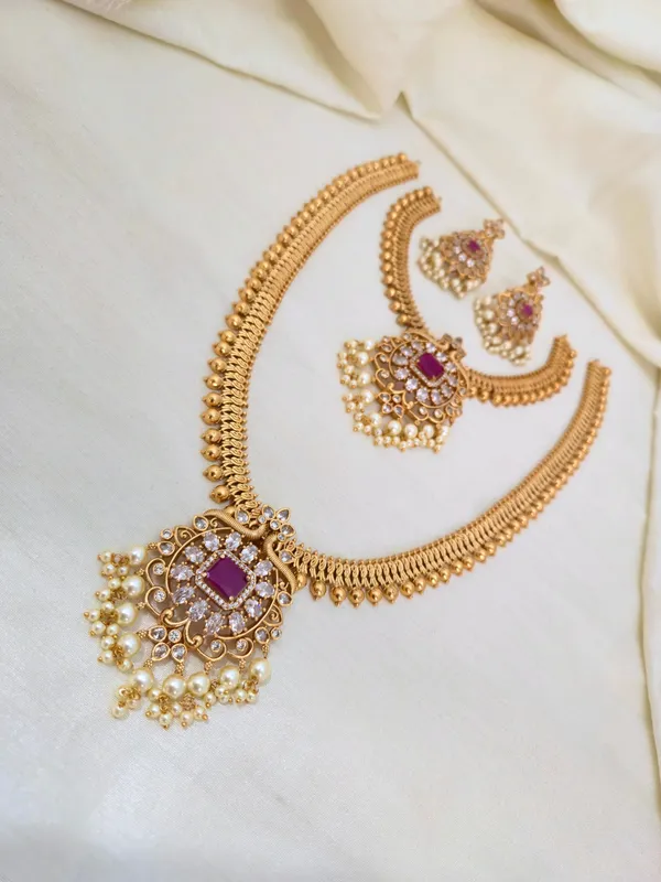 Arpita_Antique_Matte__Finish_Short,_Long_Necklace_Set