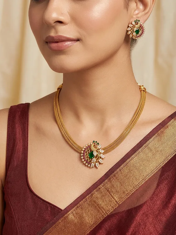 Gorgeous_Peacock_design_Chain_style_Necklace_set