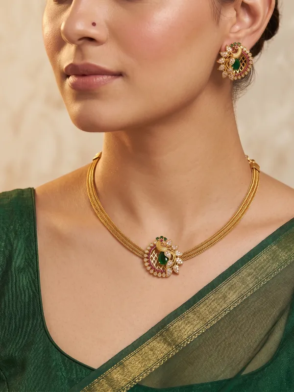 Gorgeous_Peacock_design_Chain_style_Necklace_set