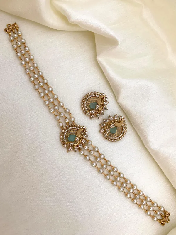 Trendy_Peacock_design_Choker_set