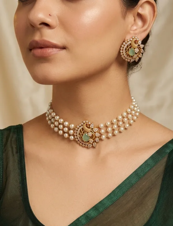 Trendy_Peacock_design_Choker_set