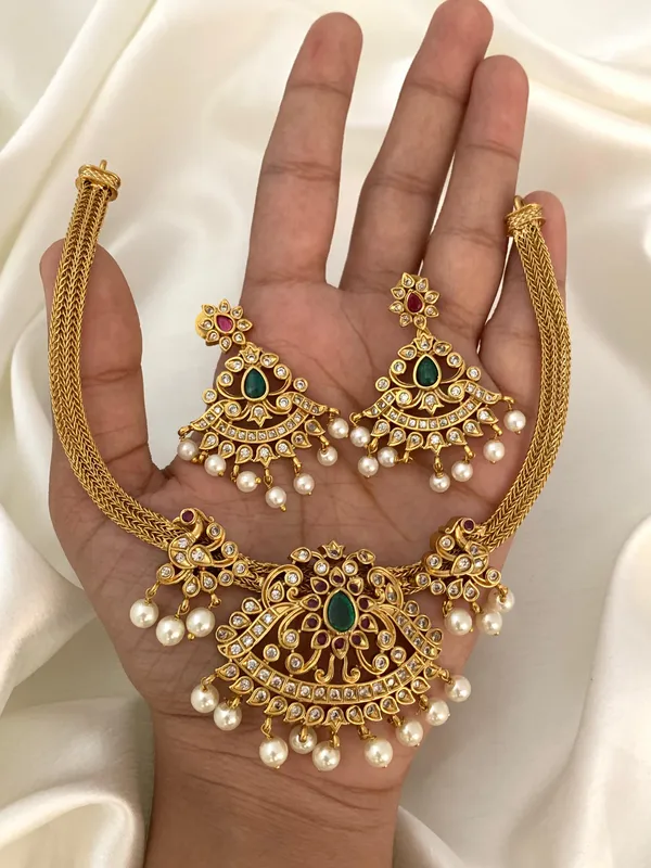 Peacock necklace set online shopping hot sale