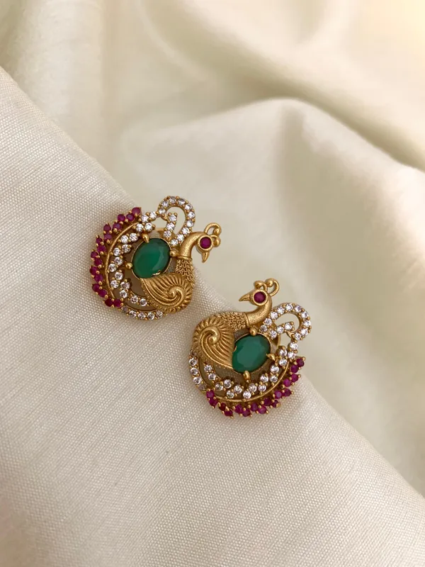 Shreya_Peacock_Ear_Studs