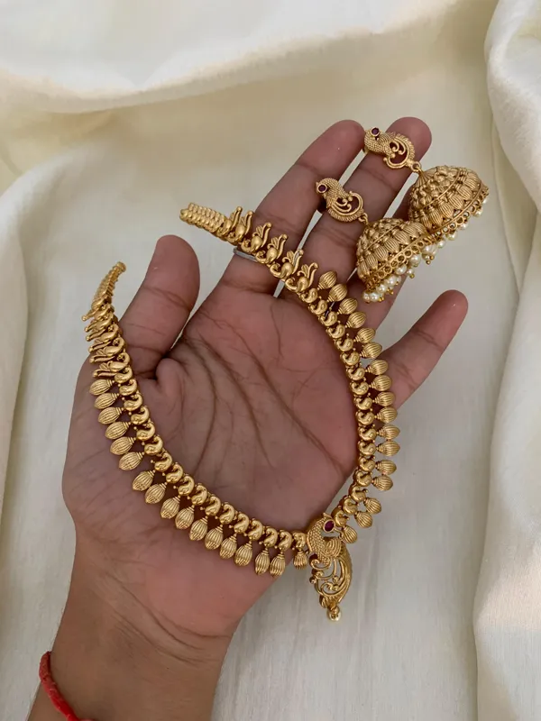 PARVAT_MATTE_GOLD_NECKLACE_SET