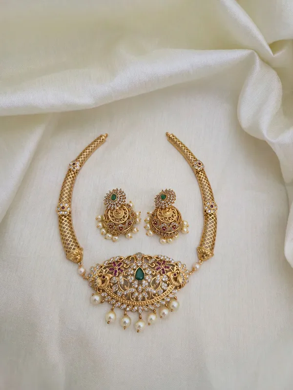 DHAVANI_MATT_FINISH_PIPE_NECKLACE_SET