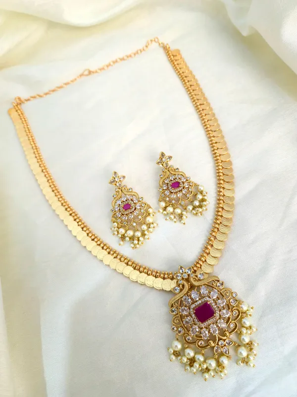 RUBY-_DIAMOND_LONG_COIN_NECKLACE_SET