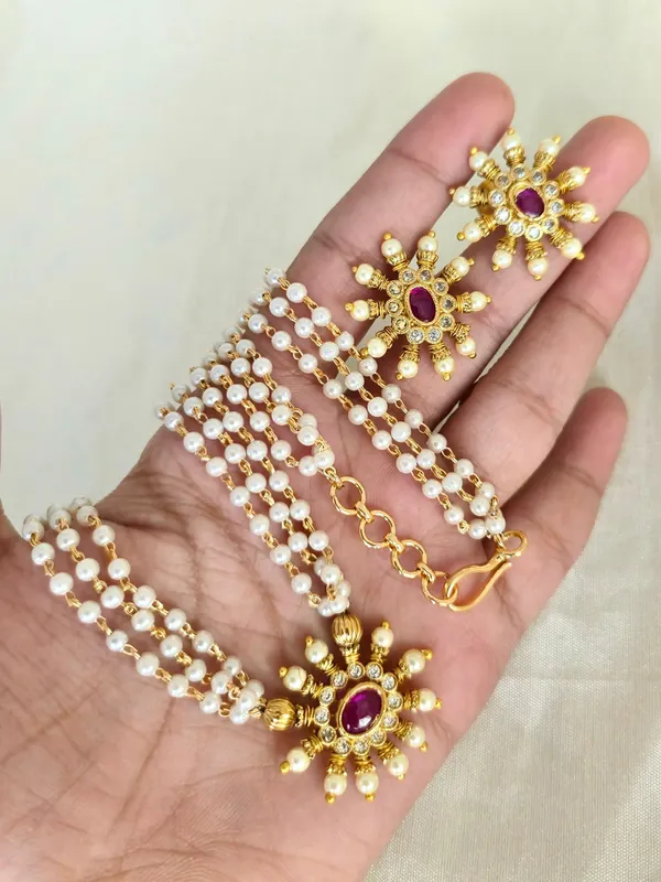 VISHU_PEARL_STRING_NECKLACE_SET