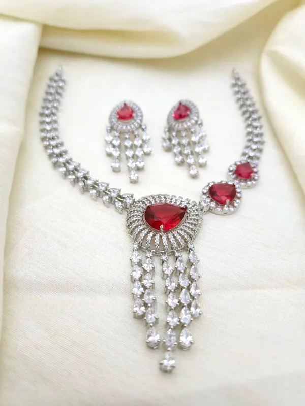 Dharti_Red_Rhodium_Necklace_Set