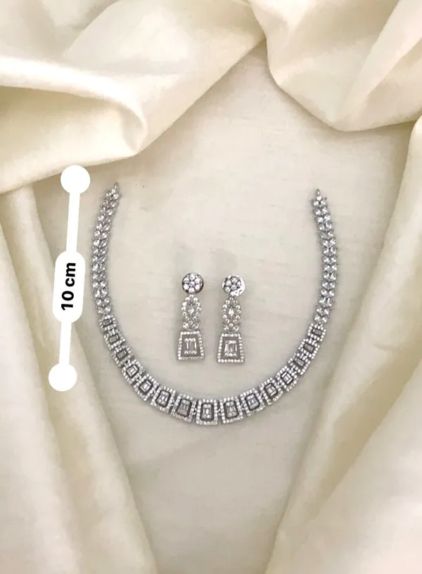 Shukra_Rhodium_Cz_Necklace_Set