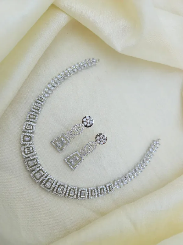 Shukra_Rhodium_Cz_Necklace_Set