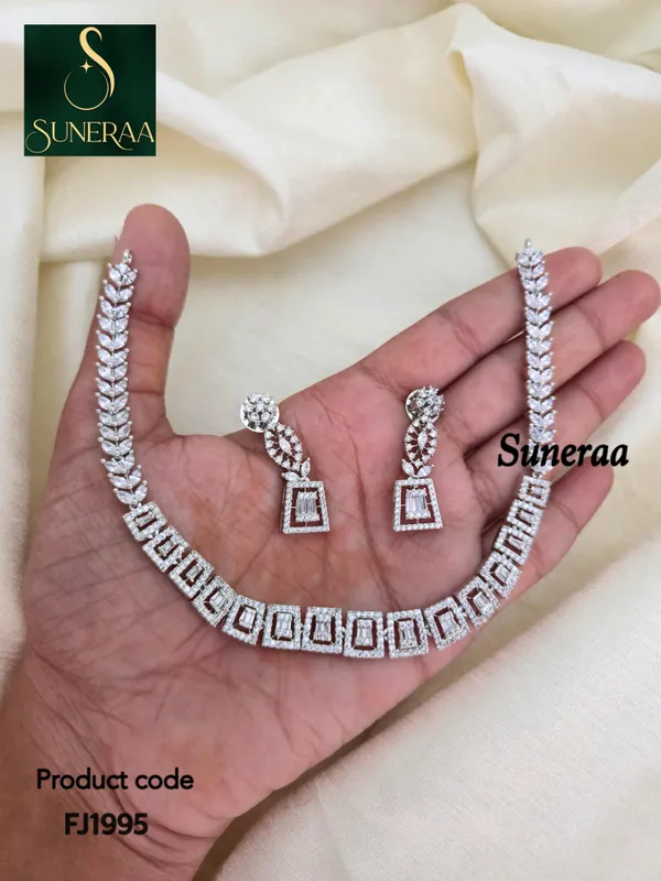 Shukra_Rhodium_Cz_Necklace_Set