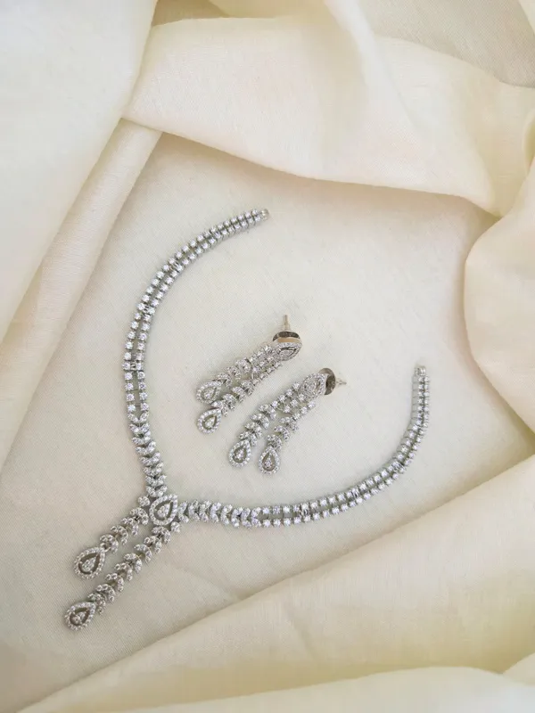 Buddha_Rhodium_Cz_Necklace_Set