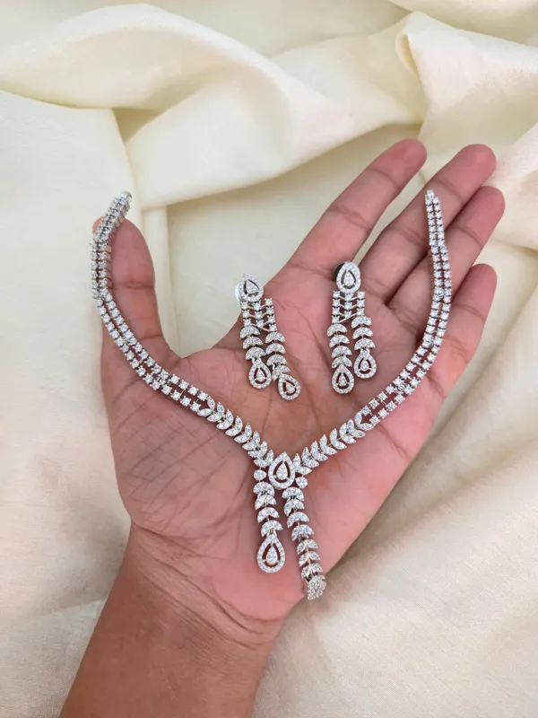 Buddha_Rhodium_Cz_Necklace_Set