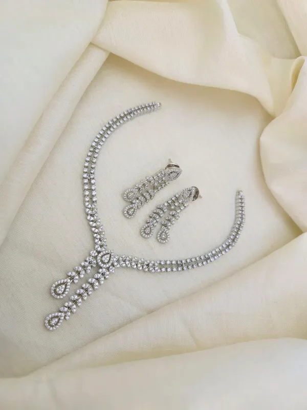Buddha_Rhodium_Cz_Necklace_Set