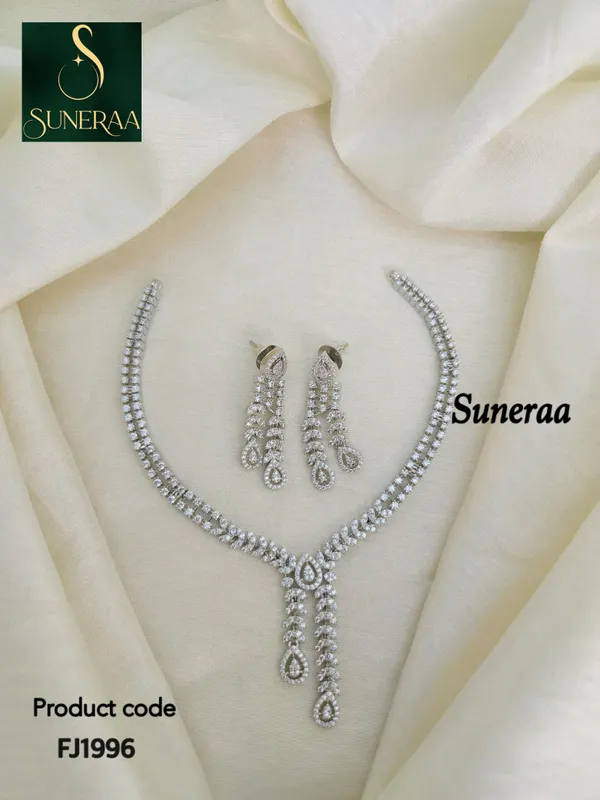 Buddha_Rhodium_Cz_Necklace_Set