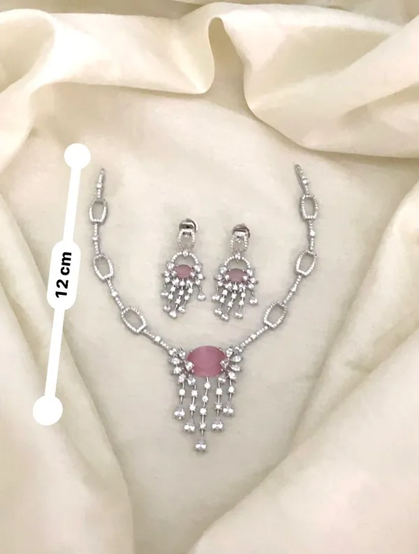 Simha_Pink_Rhodium_Necklace_Set