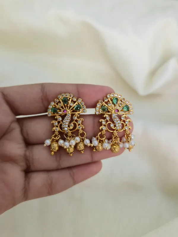 Clustered_Pearl_CZ_Stud_Earrings