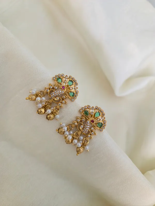 Clustered_Pearl_CZ_Stud_Earrings