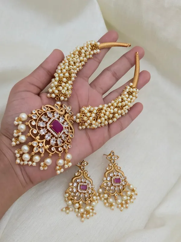 RUBY_PEARL_NECKLACE_SET