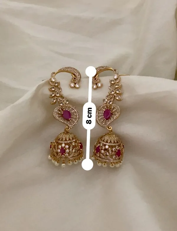 Virasat_Peacock_Earcuff_Jhumkas