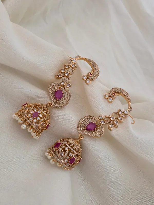 Virasat_Peacock_Earcuff_Jhumkas