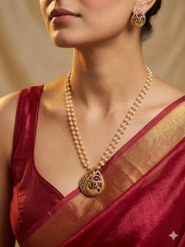 Sureka_Two-Layer_Pearl_Necklace_Set