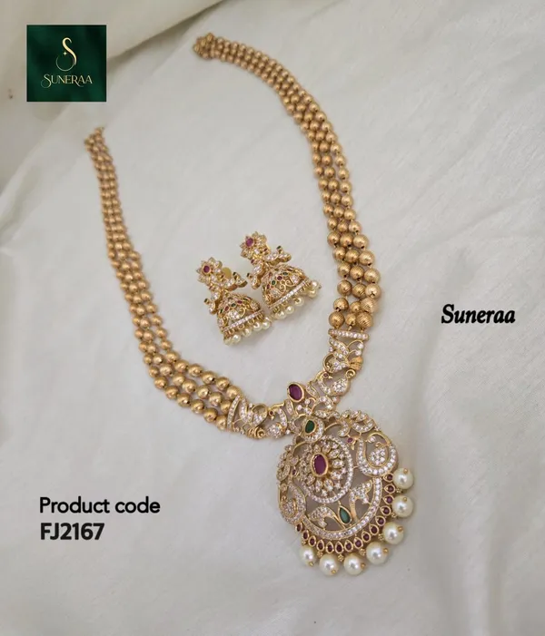 Royal_CZ_Medallion_Layered_Haram_with_Jhumkas