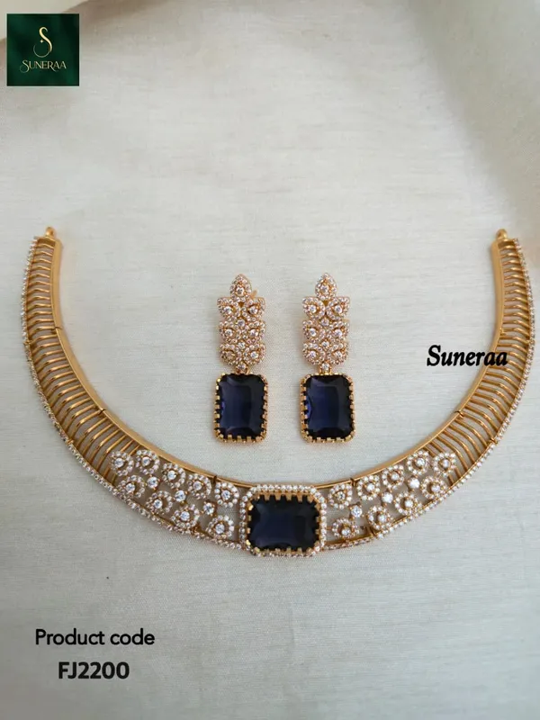 Royal_Blue_CZ_Statement_Choker_Necklace_Set