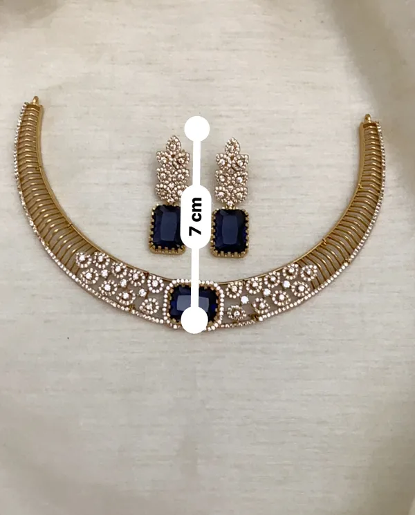 Royal_Blue_CZ_Statement_Choker_Necklace_Set