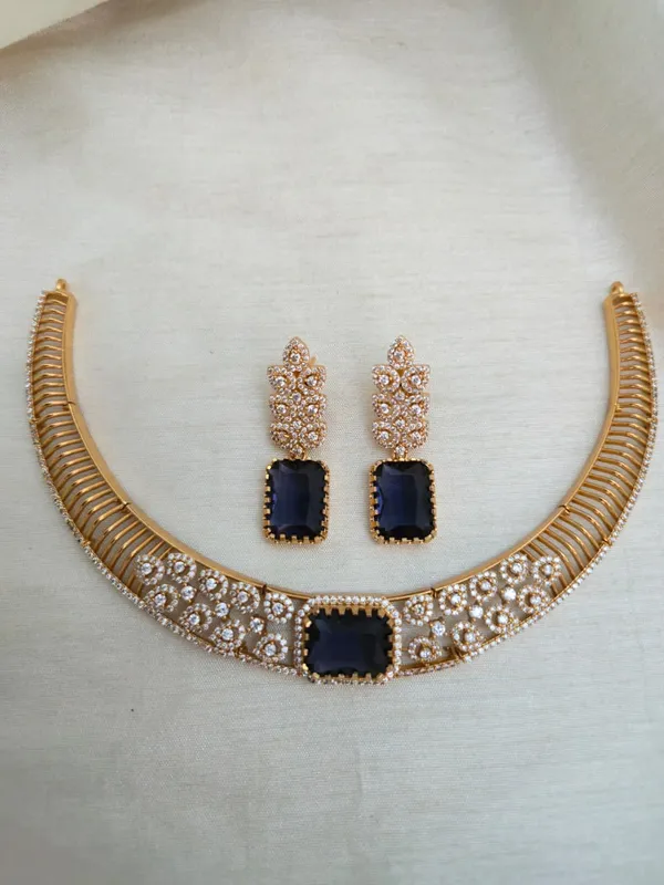 Royal_Blue_CZ_Statement_Choker_Necklace_Set