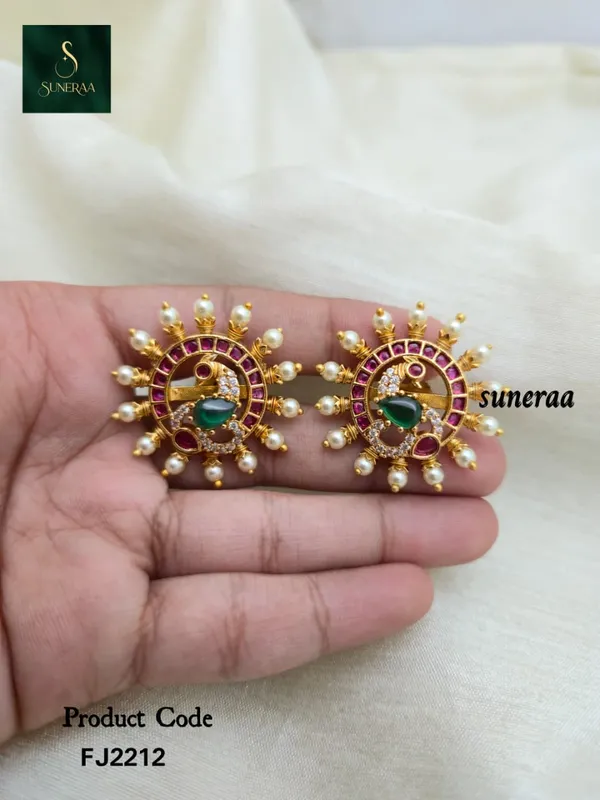 Piyal_Kundan_Floral_Pearl_Stud_Earrings