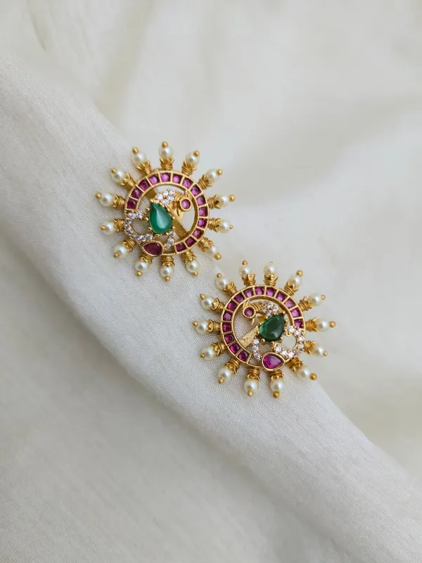 Piyal_Kundan_Floral_Pearl_Stud_Earrings