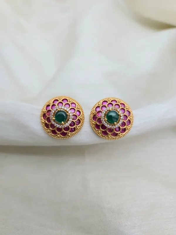 Naira_Floral_Pearl_Temple_Stud_Earrings
