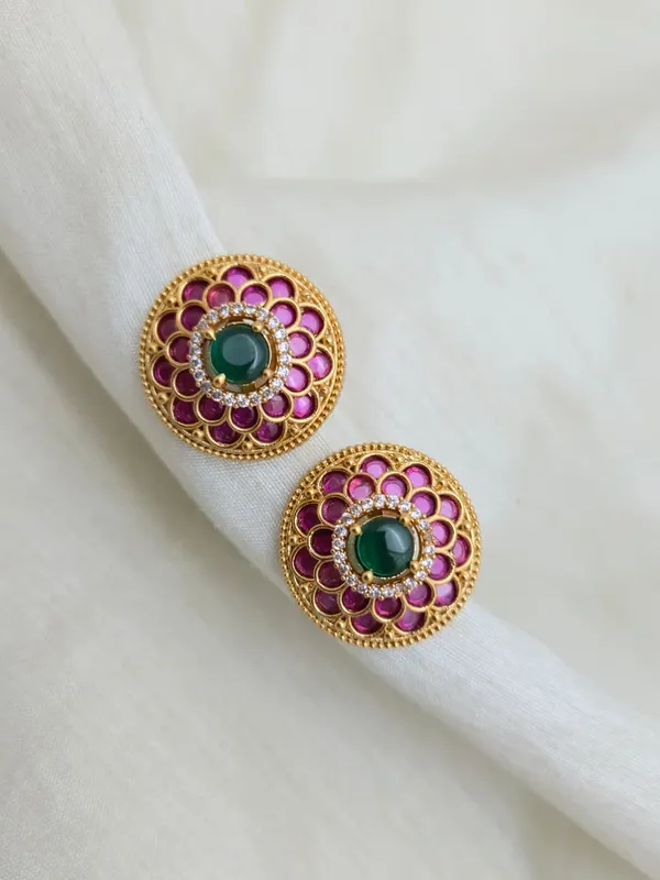 Naira_Floral_Pearl_Temple_Stud_Earrings